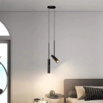 Minimalistinis LED pakabinamas &scaron;viestuvas miegamajam, valgomajam, virtuvei, restoranui, dekoratyviniai sietynai, pakabinamas &scaron;viestuvas, naktinės lemputės 2 Headlight juoda