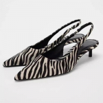 Madingi, drąsūs ir stilingi ra&scaron;tuoti moteri&scaron;ki vidutinio kulno sandalai, patogūs įsispiriami batai su 3 cm-5 cm kulnais, 2025 m. pavasaris, seksualūs slingback tipo moteri&scaron;ki batai 36 juoda