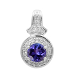 Apskritas solitero pakabukas su halo i&scaron; kelių akmenų - 925 prabos sidabras