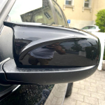 Horn shape M style Rearview Carbon Fiber Style Black Side Mirror cover Caps for BMW X5 E70 X6 E71 2008-2013 accessories Carbon fiber gray