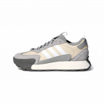 Adidas Futo Mixr patogūs sportiniai bėgimo bateliai su sintetine oda, unisex bėgimo bateliai, pilki ir balti, KJ2055 42