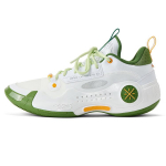 Li Ning Cushioning, Wear Resistant Low top Basketball Shoes Men's White Green ABAS083-30 43.5 white