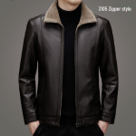Pierre Cardin vyri&scaron;kas žiemos avikailio odos &scaron;varkas su kailiniu pamu&scaron;alu 3XL (155-175 jin) black