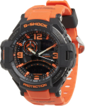 Casio G‑Shock GA‑1000‑4A Sky Cockpit Analoginis-Skaitmeninis Kvarcinis Laikrodis Oranžinė Dervos Apyrankė Atsparus Vandeniui Iki 200m Kompasas Termometras black