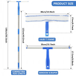 Langų valytuvas profesionalus stiklų valymo įrankių rinkinys valytuvas ir &scaron;veitiklis su 53 colių nerūdijančio plieno kotu nuimamas