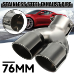 76mm 3 colių Universalus Automobilio I&scaron;metimo Duslintuvo Antgalis Apvalus Nerūdijančio Plieno Automobilio Uodegos Galinis Chromuotas Apvalus I&scaron;metimo Vamzdžio Uodegos Duslintuvas CHINA
