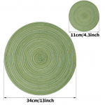 6 apvalių padėkliukų ir padėkliukų rinkinys Pinti austi padėkliukai Plaunami kar&scaron;čiui atsparūs stalo kilimėliai ir padėkliukai valgomojo stalui 6 Mats 6 Coaster