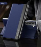Prabangus odinis atverčiamas dėklas, skirtas Samsung Galaxy S25 Edge S24 S23 S22 S21 S20 Ultra S10 Plus S23 S21 S24 FE Note 20 Ultra, su stoveliu For S23 Plus mėlyna