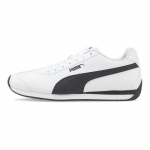 PUMA Turin 3 Unisex žemi kasdieniai sportiniai batai Oda Atsparūs dilimui Lengvi Balti Juodi 383037-06 36