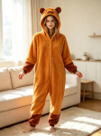 Unisex kombinezonas Kapibara Kigurumi Suaugusiems Vilnos Anime Pižama Namų apranga Kalėdos Helovinas Cosplay Kostiumas Jumpsuit S