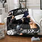 1 vnt. pledas Kpop BTS Jeon Jung Kook Jk JIMIN Žvaigždžių ra&scaron;tas, lengvas pledas sofai, lovai - mink&scaron;tas ir &scaron;iltas, dovana visiems sezonams, pvz., Kalėdoms, Ha 100cmx150cm