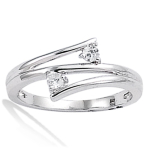 Bague Argent 'C&acirc;lin' Blanc argent&eacute; (rhodi&eacute;) - 10 mm