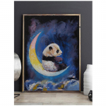 5D &bdquo;pasidaryk pats&ldquo; deimantinis paveikslas &bdquo;Moon Panda&ldquo; deimantinis siuvinėjimas kryželiu namų dekoras, rankų darbo dovanos Round 20x30cm