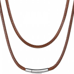 Rudas vandeniui atsparus pintos odinės virvelės karoliai su va&scaron;ko virvele pakabukui, 2/3 mm pločio, yra 18 - 26 ilgio, vyrams ir moterims 3mm by 60cm(24inch)