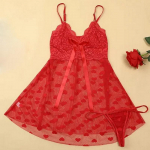 Seksuali nėriniuota vientisa suknelė, moteri&scaron;ka tiulio pižama, vestuvinė dovana, pagunda naktiniai drabužiai raudonai marginta permatoma uniforma XL