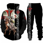 Retro Knight Templar Armor 3D spausdinti vyri&scaron;ki gobtuvai / kelnės / kostiumas Harajuku Jesus God Tracksuit sportinė apranga, kietas 2 dalių drabužių rinkinys 5XL