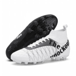 31-48 Vyri&scaron;ki/moteri&scaron;ki futbolo bateliai Auk&scaron;tos kokybės didelio masto odinės elastingos kojinės, dirbtinės vejos ilganamis futbolo treniruočių batai 35 balta