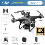 Naujas S116 Mini Drone Professional 8K HD dviguba kamera WIFI FPV optinio srauto padėties nustatymo kliūčių i&scaron;vengimo &scaron;epetėlis motorinis malūnsparnis RC keturkopteris