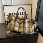 Ne&scaron;iojamas kelioninis krep&scaron;ys, didelės talpos retro languotas Crossbody fitneso krep&scaron;ys trumpo nuotolio kelioniniam bagažo krep&scaron;iui 50*29*23cm žalia