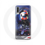 Coque pour Samsung Galaxy A70 Formule 1 Pierre Gasly Pilote automobile F1 Rouge Bleu