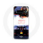 Coque pour Samsung Galaxy S10 edge Formule 1 Max Verstappen Pilote de F1 noir rouge et jaune