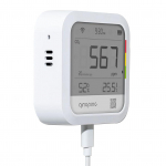 CO2 detektoriaus temperatūros ir drėgmės monitorius, skirtas patalpų ki&scaron;tukiniam lizdui sieninėse gamyklose, sandėliuose, parduotuvėse