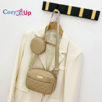Cozy Up Xiaoxiangfeng dviejų dalių kelioninis Crossbody Diamond Grid krep&scaron;ys 20x15x7cm balta