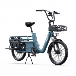 ONESPORT OT01 elektrinis krovininis dviratis 20 padangos 650W variklis 48V 27Ah baterija mėlyna