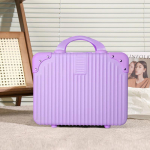 14 colių moteri&scaron;kas lengvas mažas bagažas: Ne&scaron;iojama makiažo ir laikymo dėžutė su didele talpa Purple. 16 inches with password lock violetinė