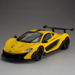 Nauja 1:24 MCL P1 drugelių durelės keturių ratų sportinio automobilio žaislas miniatiūrinis modelis, lydinio liejimas, super sportinio automobilio atsitraukimo garsas ir lengva dovana vaikams geltona