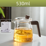 GIANXI Retro Stiklinis Arbatinukas Medine Rankena Kinų Arbatos Ceremonija Skaidrus Arbatos Servizas Puodelis Filtru Auk&scaron;to Boro Silicio Puodas 530ML