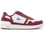 LACOSTE T-Clip Leather - Herren Sneakers Schuhe Leder Wei&szlig;-Rot 747SMA0072286 ORIGINAL EU 44 UK 9.5
