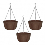 3 vnt. lauko pakabinamų vazonų medžiaginiai gėlių krep&scaron;eliai su metalinėmis grandinėlėmis kvėpuojantys pakabinami vazonai orchidėjoms, paparčiams, balkono, verandos dekorui M 3pcs