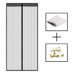 Apsauga nuo uodų durų užuolaida Tinklelis nuo vabzdžių Pertvara Magnetinės durų užuolaidos Be gręžimo Tinklelis nuo uodų M 90x210cm juoda