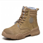 Žiema ruduo Suvirintojo apsauginiai batai plieniniai antihibit anti-puncture kietas dugnas atsparus dilimui darbo apsaugos batai karvės oda D27 35