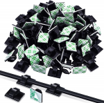 Kabelio organizatorius: Lipnūs laidų laikikliai tinklo kabeliams ir vaizdo registratoriaus laidams Black single small clip [Regular adhesive]