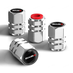 Nismo oro vožtuvų dangteliai, 4 vnt. rinkinys, Nissan, Serena, X-Trail, Skyline, Caravan, Fair, DZ, nismo sidabras