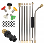 Latakų valymo įrankis su auk&scaron;to slėgio plovimo įrenginiu - Prailginimo strypai, Stogo valymo antgalis - 4000 Psi 5 antgaliai, Karcher K serijai