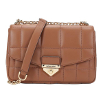 Michael Kors MK Soho Auksinė Sagtis Atvartas Grandinėlė Eleganti&scaron;ka Vienspalvė Avikailio Pečių Krep&scaron;ys Per Petį Didelis Moteri&scaron;ki Krep&scaron;iai Karamelės Rudo 30F0G1SL3L-230 Basic Set (Bag+Dust Bag)