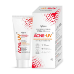 Acne-UV Apsauginis kremas nuo saulės SPF50 PA+++ | 50g Gelinis apsauginis kremas nuo saulės | Nekomedogeninis silikoninis gelis | Be aliejaus | UVA/UVB apsauga | Atsparus vandeniui | Nepalieka baltų pėdsakų