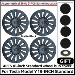 Skirta Tesla Model Y Juniper Standard 18 colių ratlankių gaubtai Ratlankiai su anga Indukcinio stiliaus ratlankių gaubtai Pilnas ratlankio dangtelis Automobilio priedai 2026 TESLA&Model Y Standard&18-Inch Juniper 2026 matinė juoda spalva
