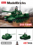 Sluban karinis IS-2 sunkusis tankas modelio konstravimo kaladėlės WW2 kariuomenės kareivis vaikų žaislas konstravimo kaladėlės 845 vnt. L