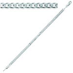 Les Tr&eacute;sors De Lily [E2237] - Gourmette Argent 'Identit&eacute;' argent&eacute; - 18 cm 4 mm