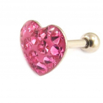 Les Tr&eacute;sors De Lily [L4481] - Micro barbell 'Love' rose (tragus) ry&scaron;kiai rožinė