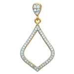 Les Tr&eacute;sors De Lily [L4678] - Pendentif Plaqu&eacute; Or 'Sissi' blanc dor&eacute; - 33x16 mm