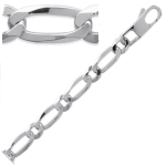 Les Tr&eacute;sors De Lily [L5663] - Bracelet Argent 'Figaro' argent&eacute; - 21 cm 7 mm