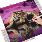 5D &bdquo;pasidaryk pats&ldquo; amatų pie&scaron;imas deimantais &bdquo;Tigro&ldquo; deimantų siuvinėjimas I&scaron;pardavimas gyvūnų kri&scaron;toliniais akmenimis, pilnas mozaikos dekoras namams Full Round 30x30CM