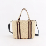 Yogodlns vasarinė &scaron;iaudinė rankinė moterims didelės talpos austas pečių krep&scaron;ys rotango paplūdimio krep&scaron;ys Bohemia Vacation Lady Tote megztas piniginė 29*14*19cm smėlis