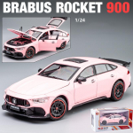 1/24 Scale Brabus Rocket 900 Diecast automobilio modelio žaislas, atsukamas žaislinė transporto priemonė su garsu ir &scaron;viesa vaikams, mažiems berniukams, mergaitėms, dovanų kolekcija 1:24-size:21.2*8.1*5.8cm rožinė