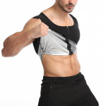 Vyrų Silver Ion Sauna Body Shaper Korsetas Prakaito liemenė Kūno formavimas S/M sidabras